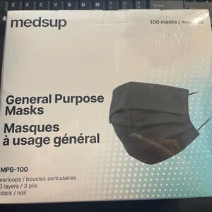 3-layer facemask disposable black 100pcs